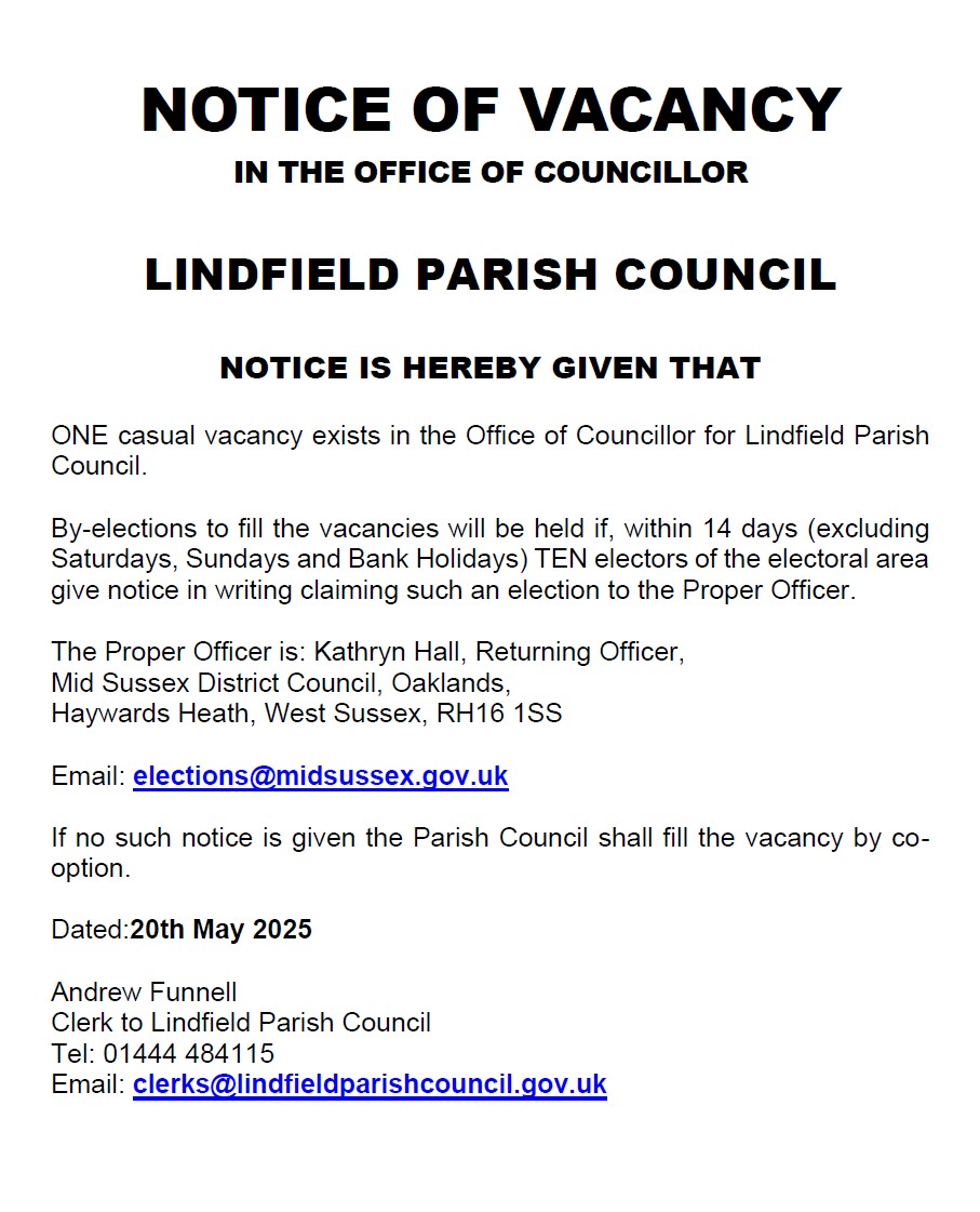NOTICE OF VACANCY