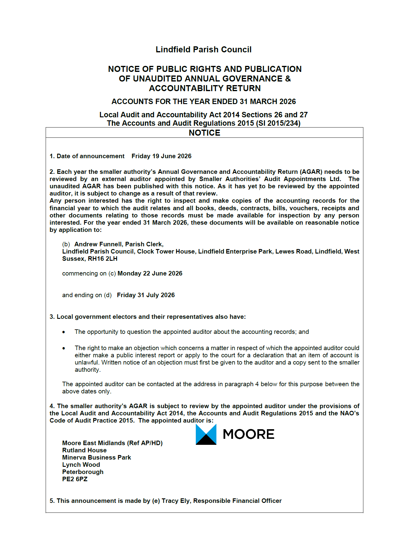 Notice of Public Rights